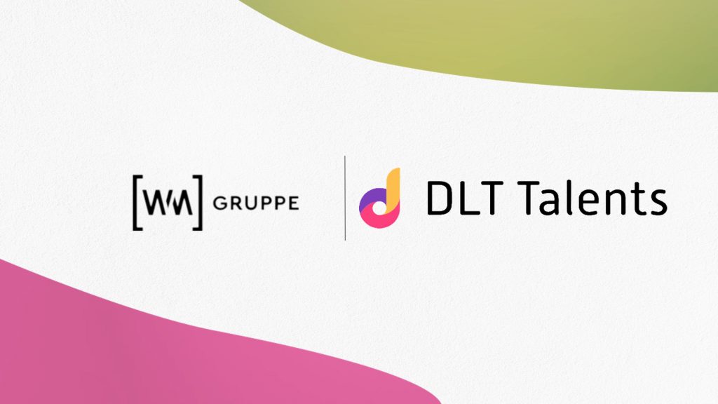 Company logos of DLT Talents and WM Gruppe