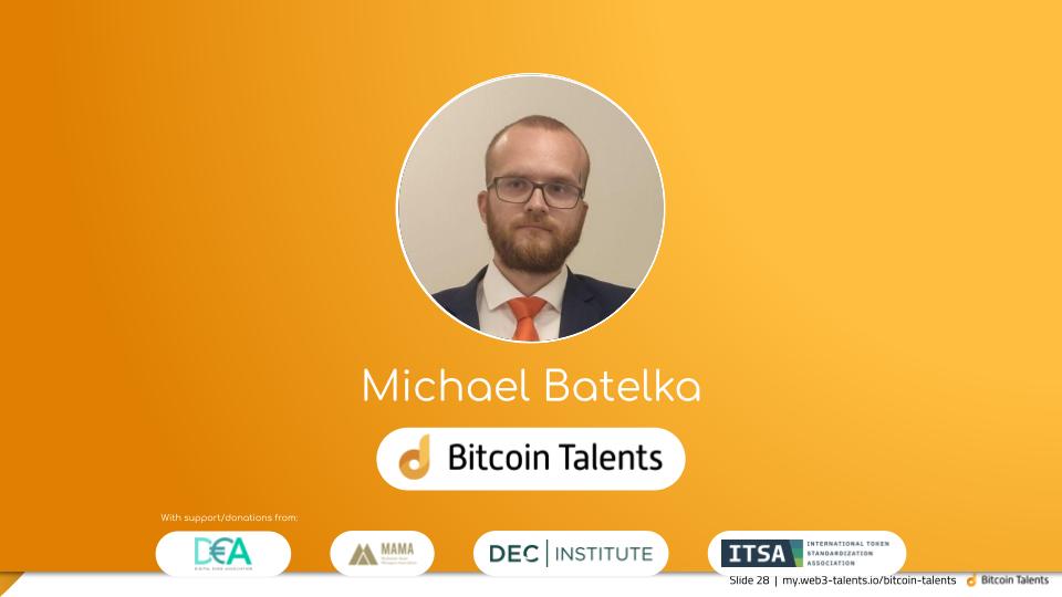 Bitcoin Talents Mentor – Michael Batelka